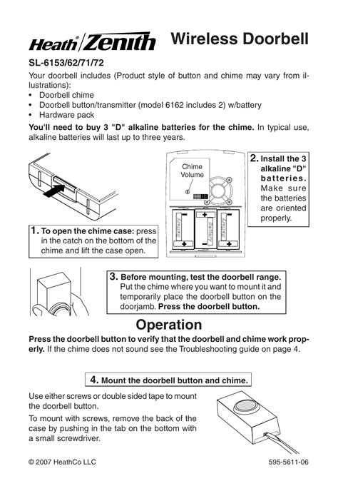 heathco doorbell instructions